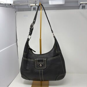 Coach Soho Hamilton Black Pebbled Leather Hobo Bag Turnlock F13956 Vintage